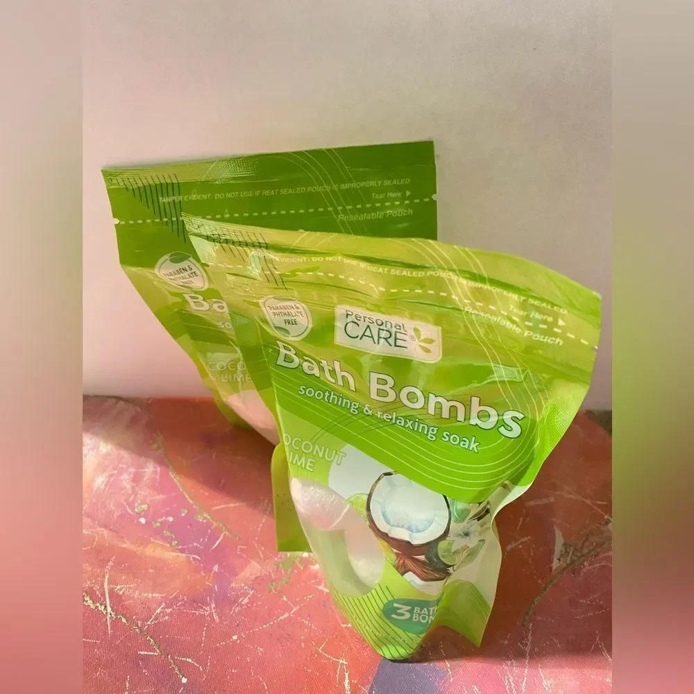 🎀Personal care 🍃Bath Bombs soothing & relaxing soak coconut 🌴 & Lime (Set Of 2)💥